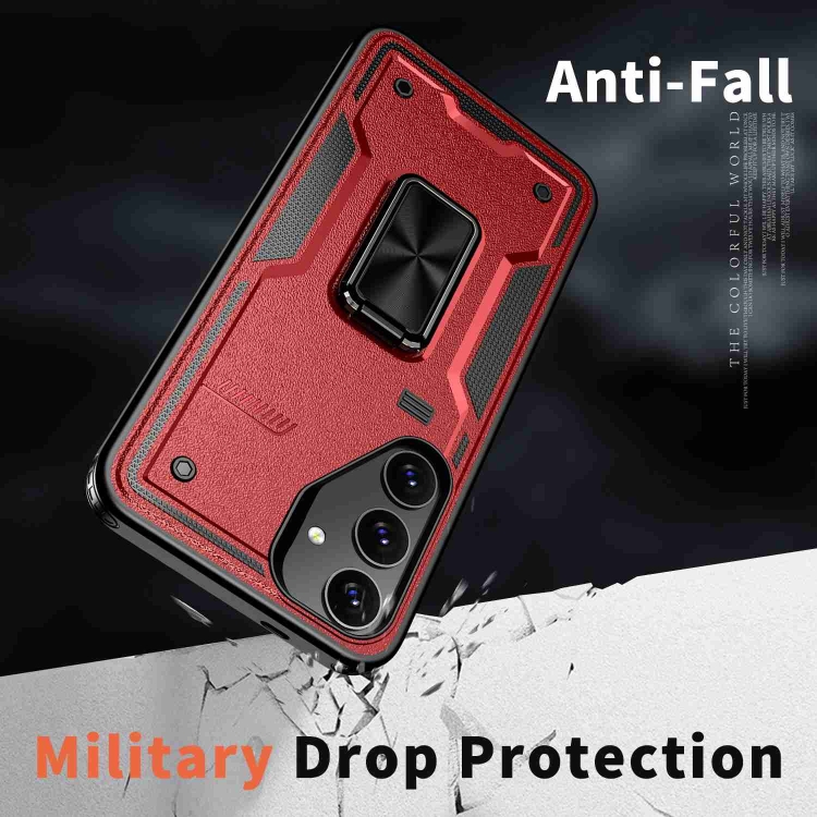For Samsung Galaxy S22 Ultra 5G Ring Holder PC Hybrid TPU Phone Case(Red) For Samsung Galaxy S22 Ultra 5G Ring Holder PC Hybrid TPU Phone Case(Red)