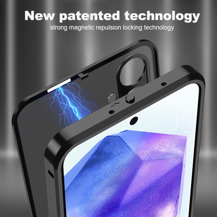 For Samsung Galaxy S24 FE 5G Snap Buckle Metal Frame Frosted Phone Case(Purple) For Samsung Galaxy S24 FE 5G Snap Buckle Metal Frame Frosted Phone Case(Purple)