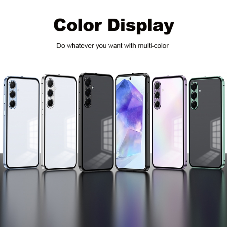 For Samsung Galaxy S24 FE 5G Snap Buckle Metal Frame Frosted Phone Case(Purple) For Samsung Galaxy S24 FE 5G Snap Buckle Metal Frame Frosted Phone Case(Purple)