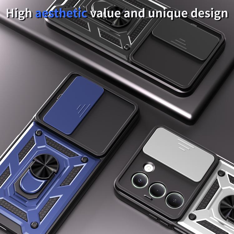 For Redmi 15 5G Global/15 4G SEA 169mm Sliding Camera Cover Design TPU+PC Phone Case(Blue)