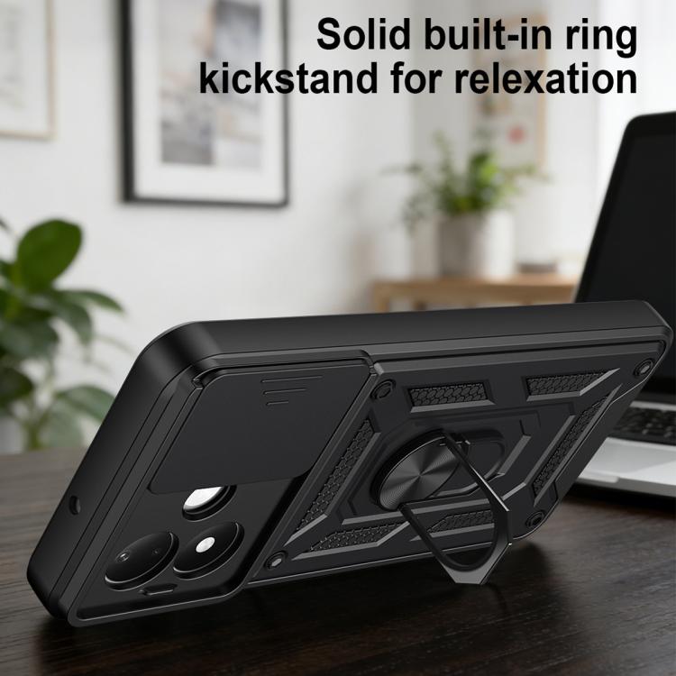 For Redmi Note 17 5G Global 169.7mm Sliding Camera Cover Design TPU+PC Phone Case(Black)