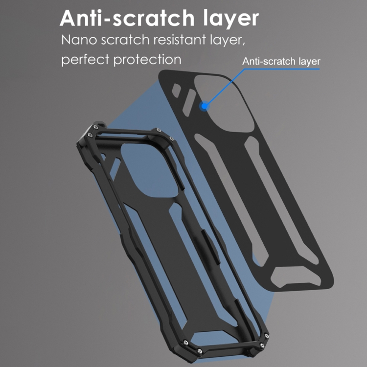For iPhone 16 Pro Max R-JUST RJ-17 Shockproof Armor Hollow Metal Phone Case(Black) For iPhone 16 Pro Max R-JUST RJ-17 Shockproof Armor Hollow Metal Phone Case(Black)