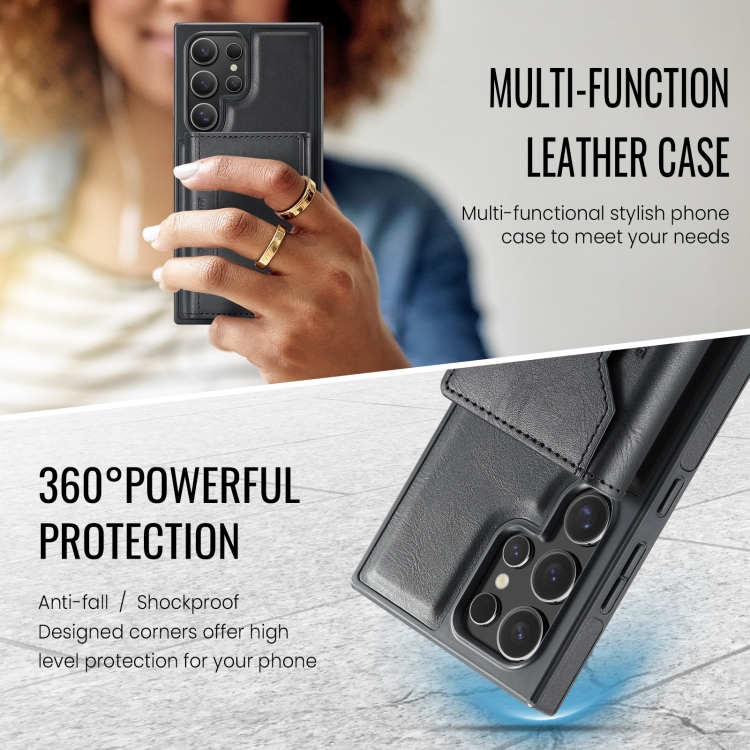 For Samsung Galaxy S24 Ultra 5G DG.MING MAGKING-K2 Series MagSafe RFID Card Bag Detachable Phone Case(Black) For Samsung Galaxy S24 Ultra 5G DG.MING MAGKING-K2 Series MagSafe RFID Card Bag Detachable Phone Case(Black)