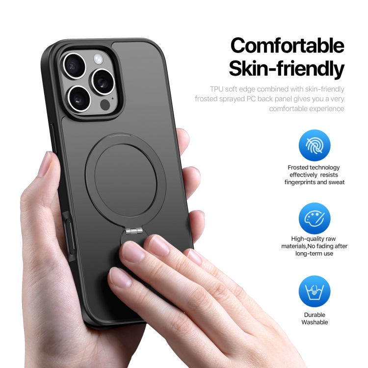 For iPhone 16 Pro DUX DUCIS Yind Series MagSafe TPU Hybrid PC Phone Case with Stand(Black) For iPhone 16 Pro DUX DUCIS Yind Series MagSafe TPU Hybrid PC Phone Case with Stand(Black)