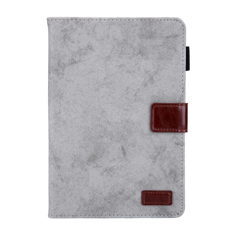 For iPad mini 6 / mini 2024 Fabric Contrast Color Smart Leather Tablet Case(Grey) For iPad mini 6 / mini 2024 Fabric Contrast Color Smart Leather Tablet Case(Grey)