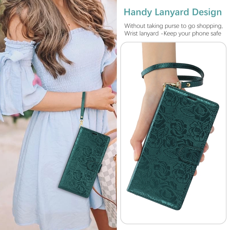 For Samsung Galaxy S24 FE 5G Peony Flowers Imprint Leather Phone Case(Green) For Samsung Galaxy S24 FE 5G Peony Flowers Imprint Leather Phone Case(Green)