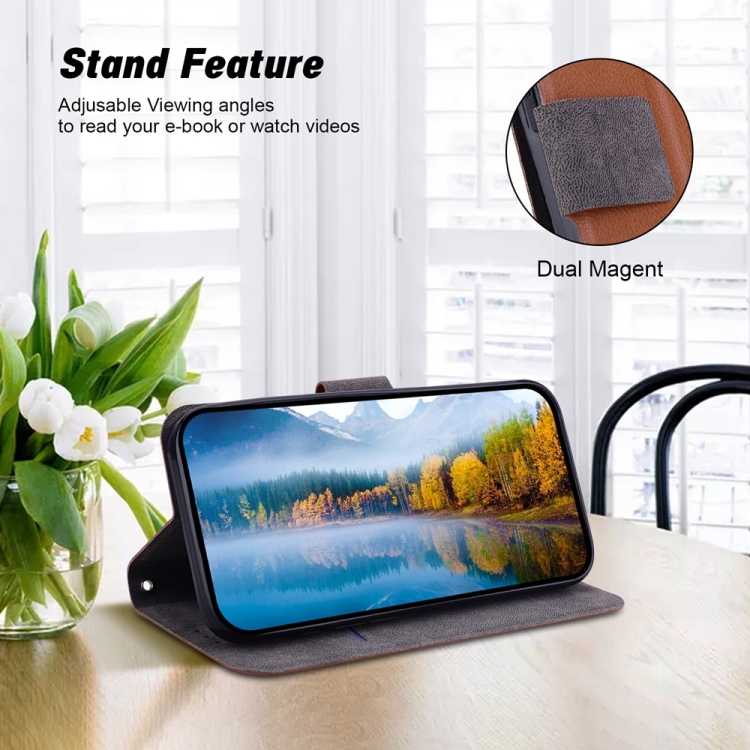 For iPhone 13 Pro Max Ultra-thin Voltage Magnetic Buckle Leather Phone Case(Brown) For iPhone 13 Pro Max Ultra-thin Voltage Magnetic Buckle Leather Phone Case(Brown)