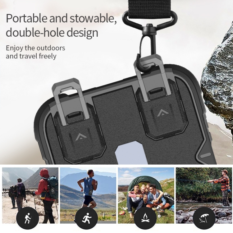 For iPhone 16 Pro Camera Shield Armor MagSafe Holder Phone Case with Strap(Dark Green)