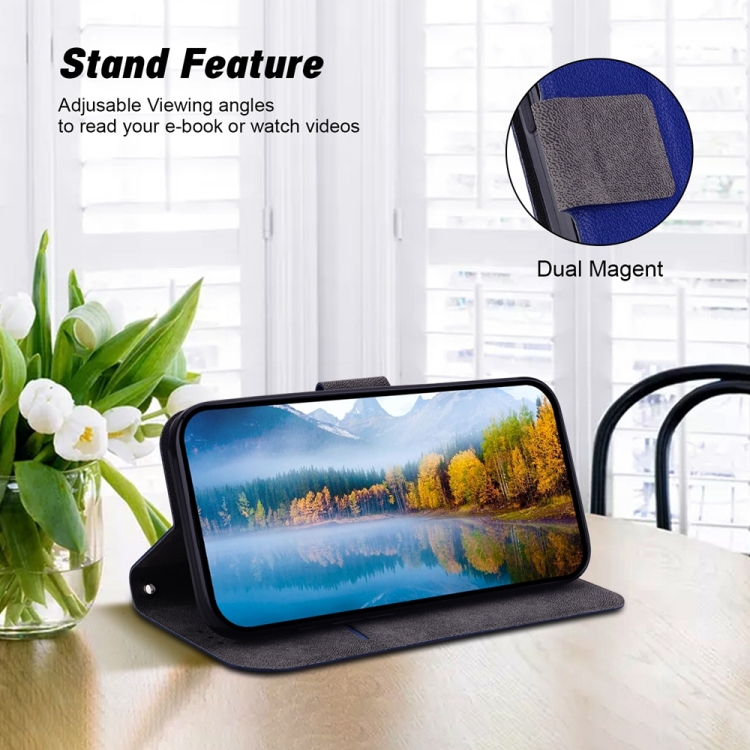 For Samsung Galaxy S22+ 5G Ultra-thin Voltage Magnetic Buckle Leather Phone Case(Blue) For Samsung Galaxy S22+ 5G Ultra-thin Voltage Magnetic Buckle Leather Phone Case(Blue)