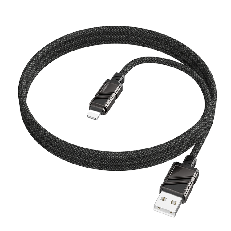 Borofone BU54 Might 2.4A USB to 8 Pin Data Cable, Length: 1.2m(Black)