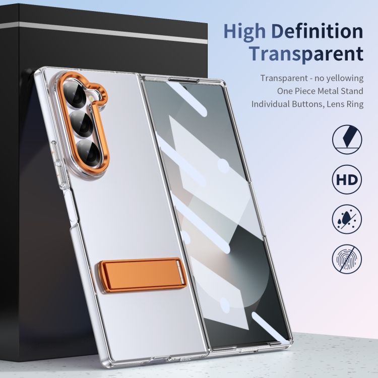 For Samsung Galaxy Z Fold6 Ice-Cold Holder PC Hybrid TPU Phone Case(Orange) For Samsung Galaxy Z Fold6 Ice-Cold Holder PC Hybrid TPU Phone Case(Orange)