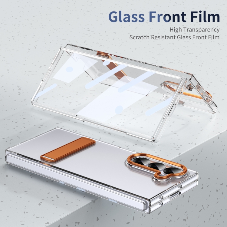 For Samsung Galaxy Z Fold6 Ice-Cold Holder PC Hybrid TPU Phone Case(Orange) For Samsung Galaxy Z Fold6 Ice-Cold Holder PC Hybrid TPU Phone Case(Orange)