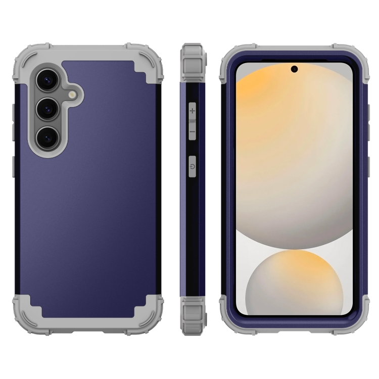 For Samsung Galaxy S24 FE 5G 3 in 1 Silicone Hybrid PC Shockproof Phone Case(Navy Blue Gray) For Samsung Galaxy S24 FE 5G 3 in 1 Silicone Hybrid PC Shockproof Phone Case(Navy Blue Gray)