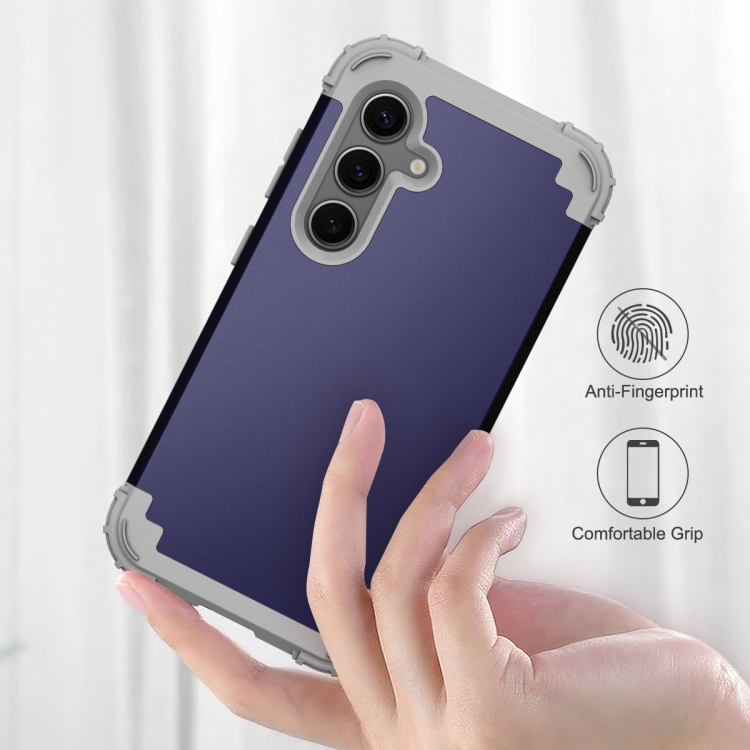 For Samsung Galaxy S24 FE 5G 3 in 1 Silicone Hybrid PC Shockproof Phone Case(Navy Blue Gray) For Samsung Galaxy S24 FE 5G 3 in 1 Silicone Hybrid PC Shockproof Phone Case(Navy Blue Gray)