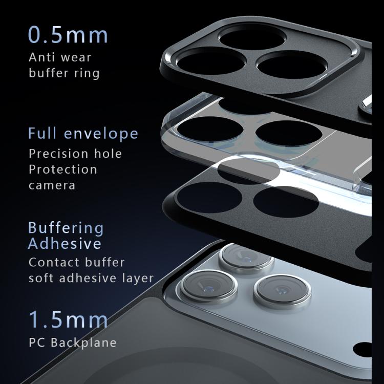For iPhone 17 Pro Armor MagSafe PC Hybrid TPU Phone Case(Frosted Black) 3