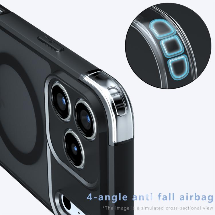 For iPhone 17 Pro Armor MagSafe PC Hybrid TPU Phone Case(Frosted Black) 5