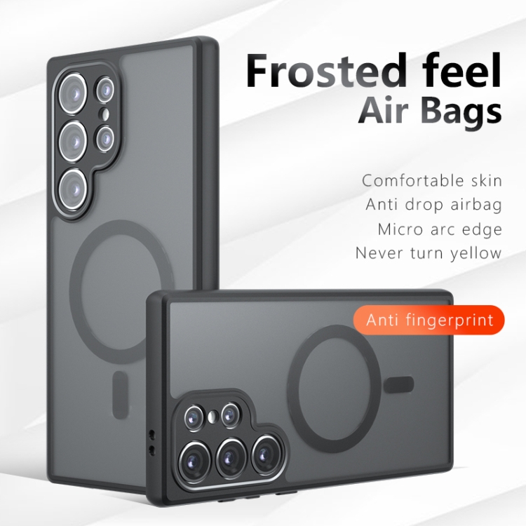 For Samsung Galaxy S24 Ultra 5G Armor MagSafe Precise Hole PC Hybrid TPU Phone Case(Frosted Black)