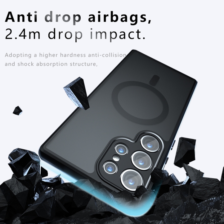 For Samsung Galaxy S24 Ultra 5G Armor MagSafe Precise Hole PC Hybrid TPU Phone Case(Frosted Black)