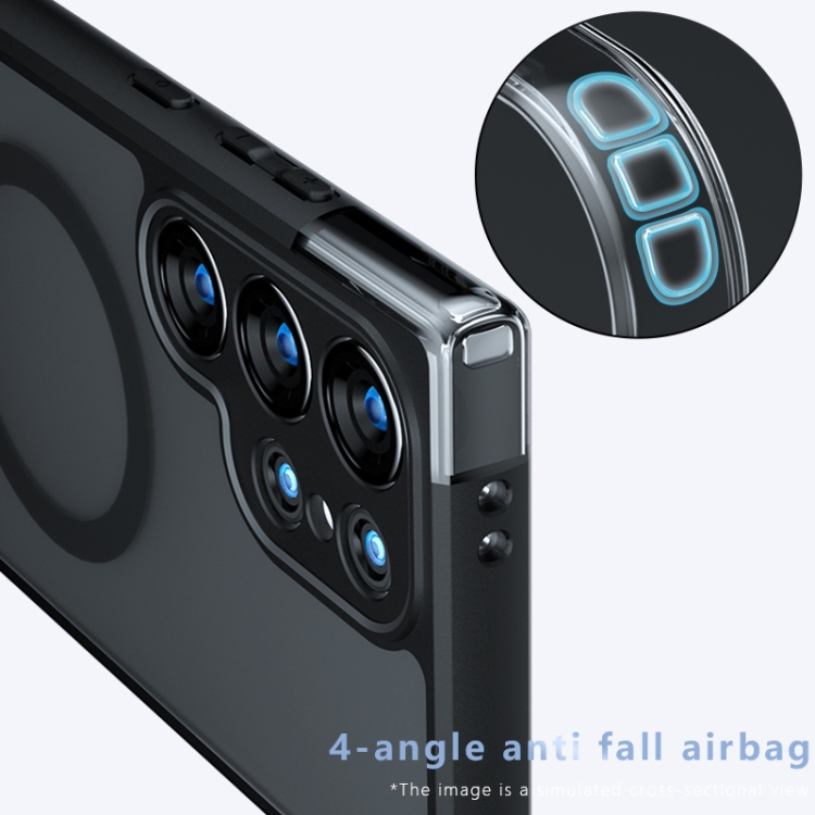 For Samsung Galaxy S24 Ultra 5G Armor MagSafe Precise Hole PC Hybrid TPU Phone Case(Frosted Black)