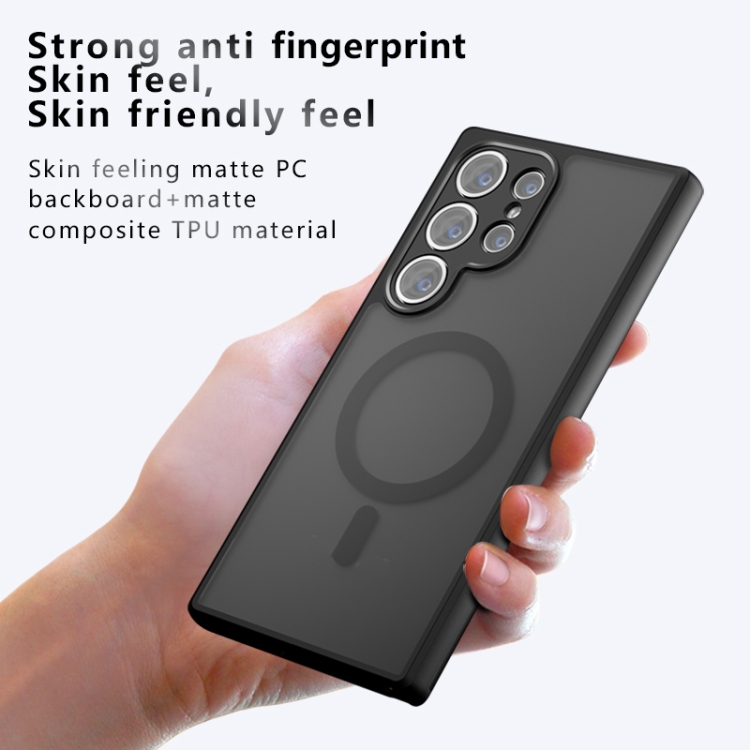 For Samsung Galaxy S24 Ultra 5G Armor MagSafe Precise Hole PC Hybrid TPU Phone Case(Frosted Black)