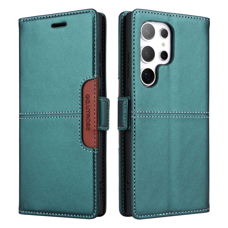 For Samsung Galaxy S22 Ultra 5G GQUTROBE G01 RFID Anti-theft Leather Phone Case(Green) For Samsung Galaxy S22 Ultra 5G GQUTROBE G01 RFID Anti-theft Leather Phone Case(Green)