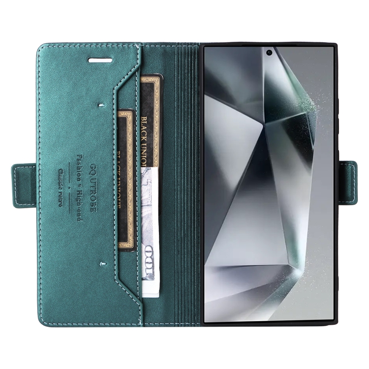 For Samsung Galaxy S22 Ultra 5G GQUTROBE G01 RFID Anti-theft Leather Phone Case(Green) For Samsung Galaxy S22 Ultra 5G GQUTROBE G01 RFID Anti-theft Leather Phone Case(Green)