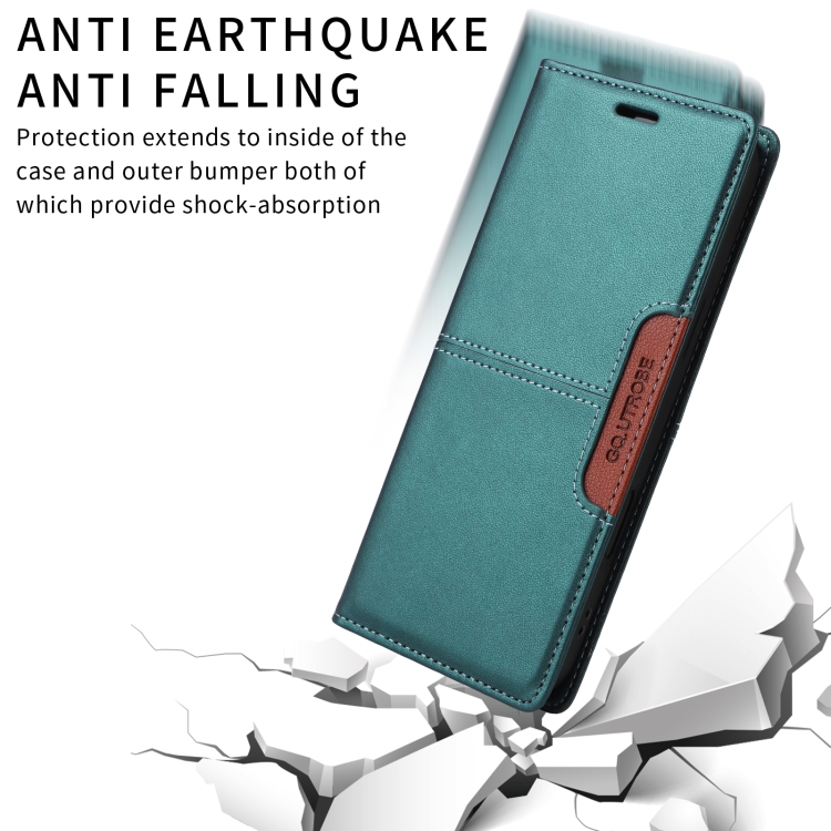 For Samsung Galaxy S22 Ultra 5G GQUTROBE G01 RFID Anti-theft Leather Phone Case(Green) For Samsung Galaxy S22 Ultra 5G GQUTROBE G01 RFID Anti-theft Leather Phone Case(Green)