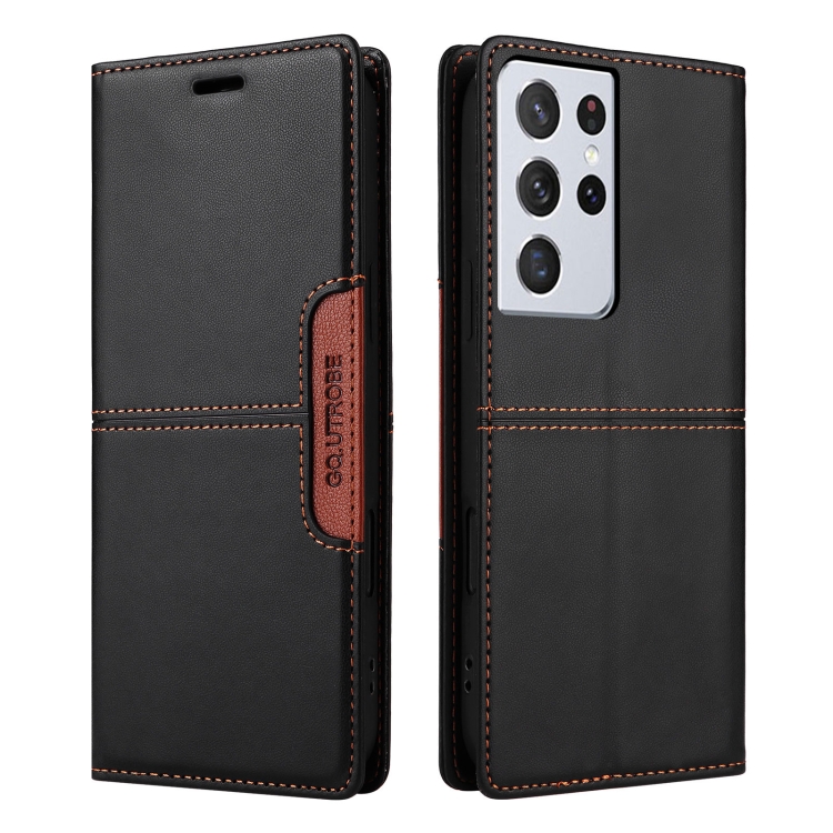 For Samsung Galaxy S21 Ultra 5G GQUTROBE G01 RFID Anti-theft Leather Phone Case(Black) For Samsung Galaxy S21 Ultra 5G GQUTROBE G01 RFID Anti-theft Leather Phone Case(Black)