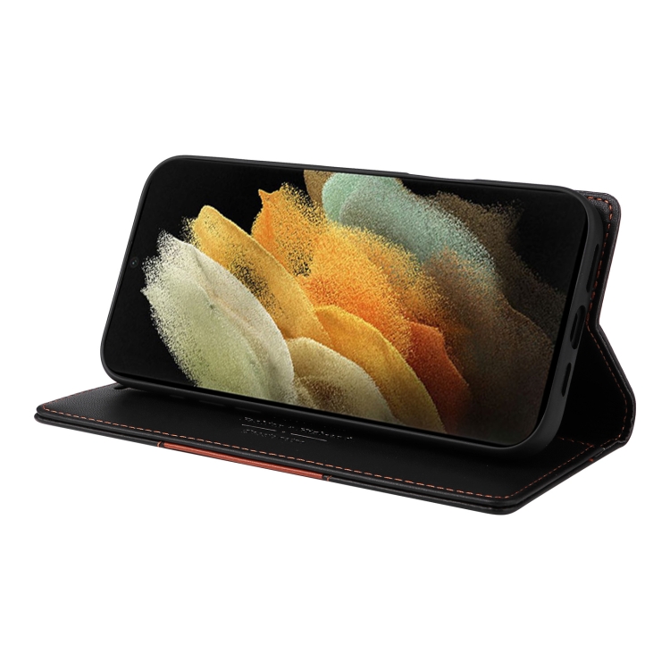 For Samsung Galaxy S21 Ultra 5G GQUTROBE G01 RFID Anti-theft Leather Phone Case(Black) For Samsung Galaxy S21 Ultra 5G GQUTROBE G01 RFID Anti-theft Leather Phone Case(Black)
