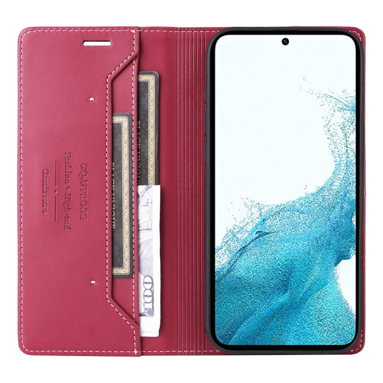 For Samsung Galaxy S21+ 5G GQUTROBE G01 RFID Anti-theft Leather Phone Case(Red) For Samsung Galaxy S21+ 5G GQUTROBE G01 RFID Anti-theft Leather Phone Case(Red)