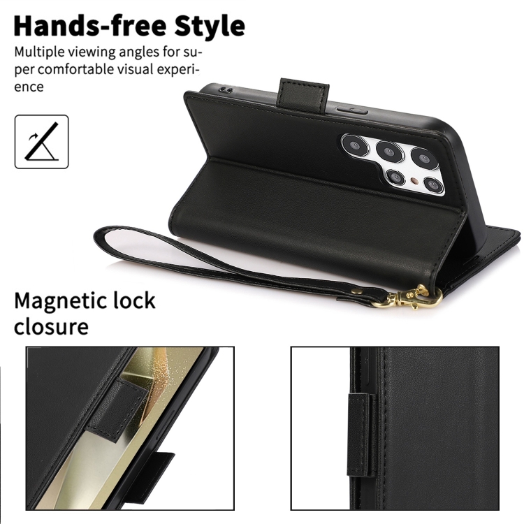 For Samsung Galaxy S24 Ultra 5G Side Buckle RFID Anti-theft Leather Phone Case(Black) For Samsung Galaxy S24 Ultra 5G Side Buckle RFID Anti-theft Leather Phone Case(Black)