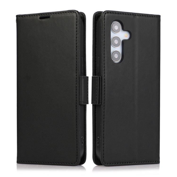 For Samsung Galaxy S25 / S24 5G Side Buckle RFID Anti-theft Leather Phone Case(Black) For Samsung Galaxy S25 / S24 5G Side Buckle RFID Anti-theft Leather Phone Case(Black)