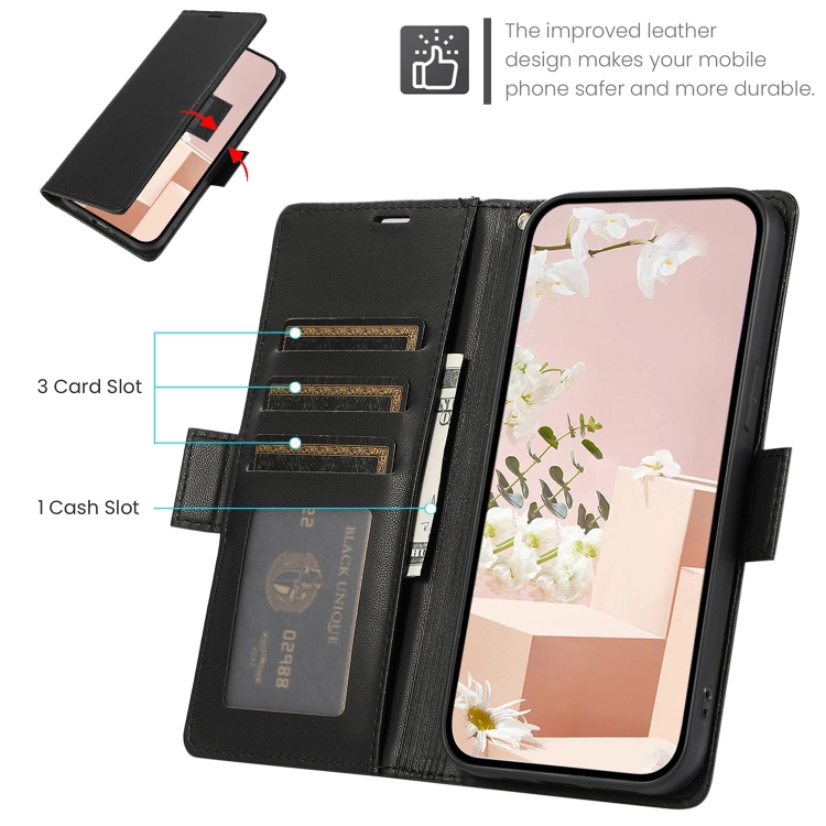 For Samsung Galaxy S25 / S24 5G Side Buckle RFID Anti-theft Leather Phone Case(Black) For Samsung Galaxy S25 / S24 5G Side Buckle RFID Anti-theft Leather Phone Case(Black)