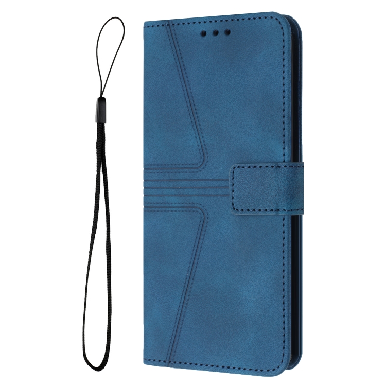 For Samsung Galaxy S25+5G Triangle Solid Color Leather Phone Case(Blue) For Samsung Galaxy S25+5G Triangle Solid Color Leather Phone Case(Blue)