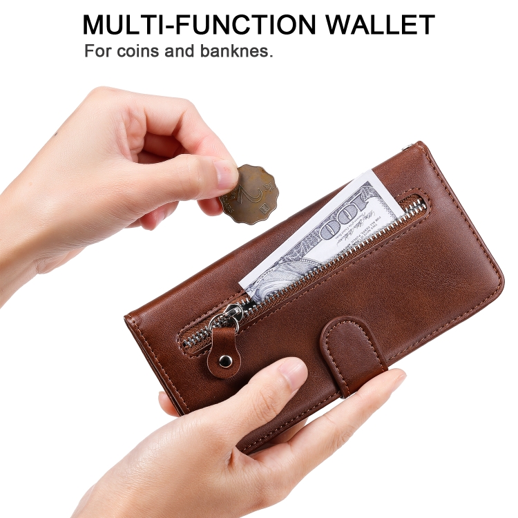For Samsung Galaxy Note20 Fashion Calf Texture Zipper Horizontal Flip Leather Case with Stand & Card Slots & Wallet Function(Brown) For Samsung Galaxy Note20 Fashion Calf Texture Zipper Horizontal Flip Leather Case with Stand & Card Slots & Wallet Function(Brown)