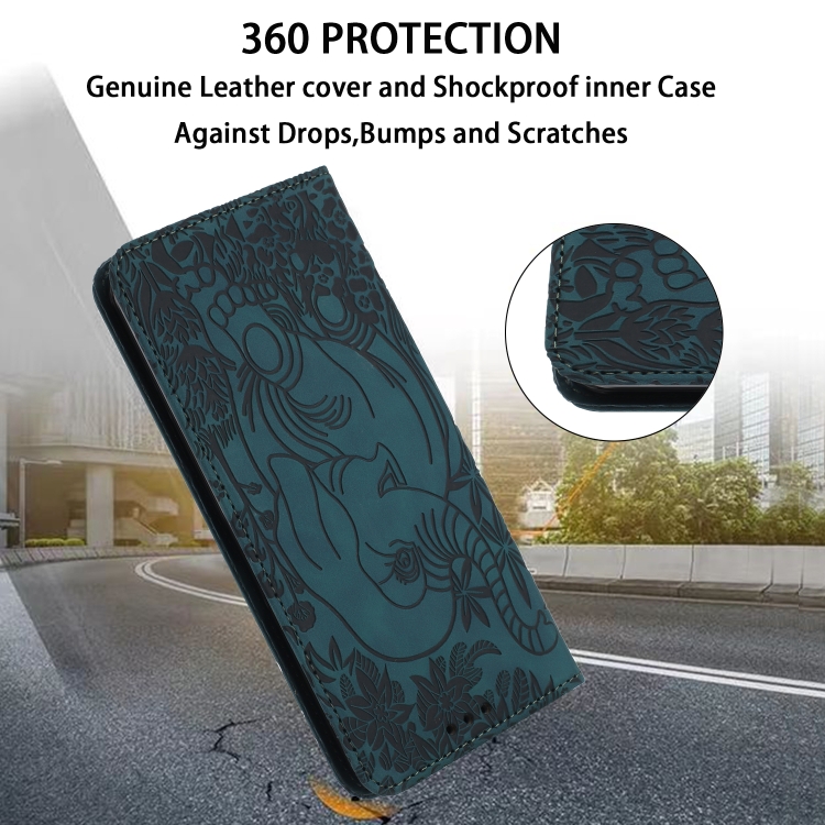 For Samsung Galaxy S25+ 5G Retro Elephant Embossed Leather Phone Case(Green) For Samsung Galaxy S25+ 5G Retro Elephant Embossed Leather Phone Case(Green)