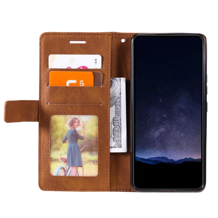 For Samsung Galaxy S25+ 5G Skin Feel Splicing Leather Phone Case(Brown) For Samsung Galaxy S25+ 5G Skin Feel Splicing Leather Phone Case(Brown)