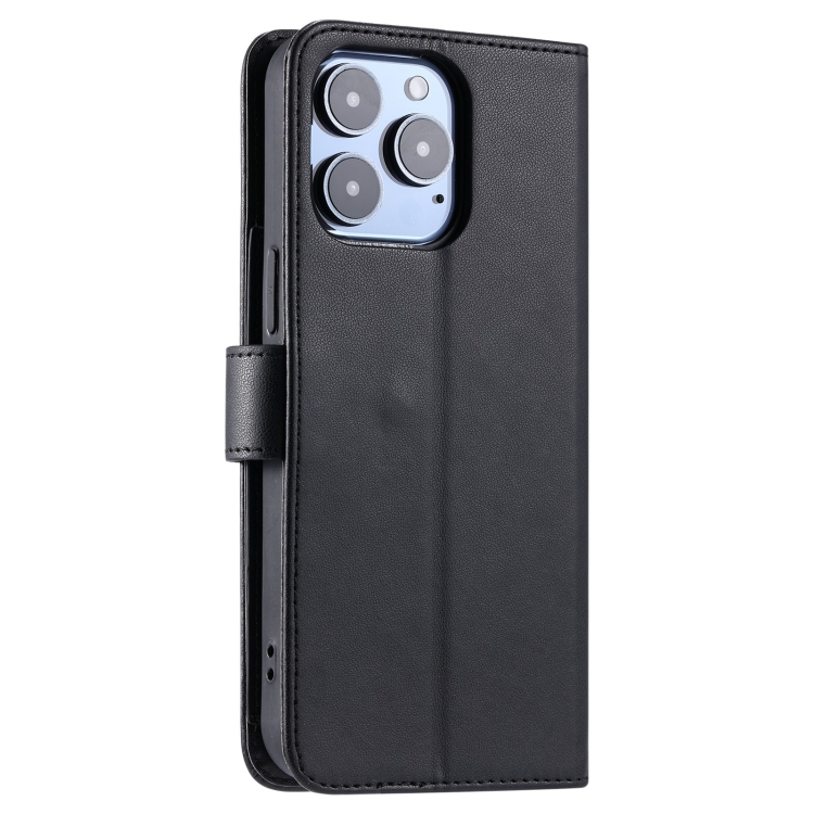 For iPhone 15 Pro Ring Buckle Rhombic Leather Phone Case(Black) For iPhone 15 Pro Ring Buckle Rhombic Leather Phone Case(Black)
