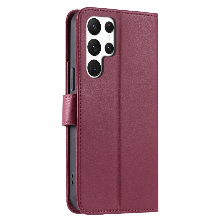 For Samsung Galaxy S23 Ultra 5G Ring Buckle Rhombic Leather Phone Case(Red) For Samsung Galaxy S23 Ultra 5G Ring Buckle Rhombic Leather Phone Case(Red)