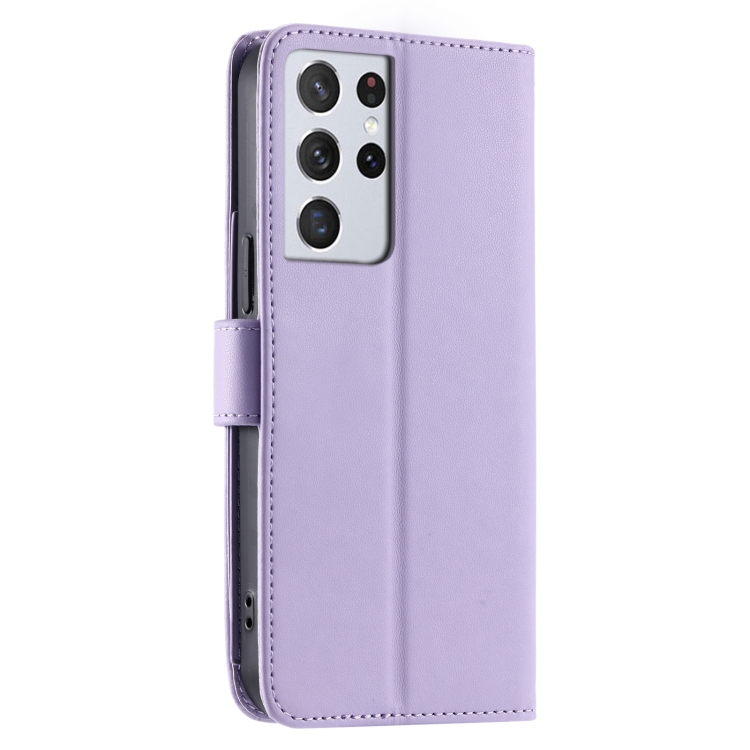 For Samsung Galaxy S21 Ultra 5G Ring Buckle Rhombic Leather Phone Case(Purple) For Samsung Galaxy S21 Ultra 5G Ring Buckle Rhombic Leather Phone Case(Purple)