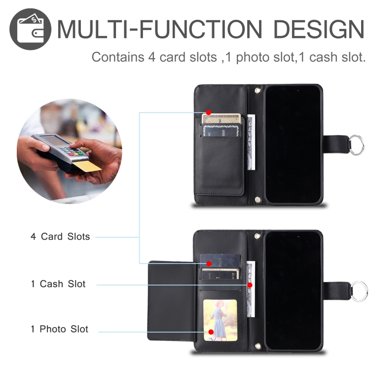 For Samsung Galaxy S23+ 5G Ring Buckle Rhombic Leather Phone Case(Black) For Samsung Galaxy S23+ 5G Ring Buckle Rhombic Leather Phone Case(Black)