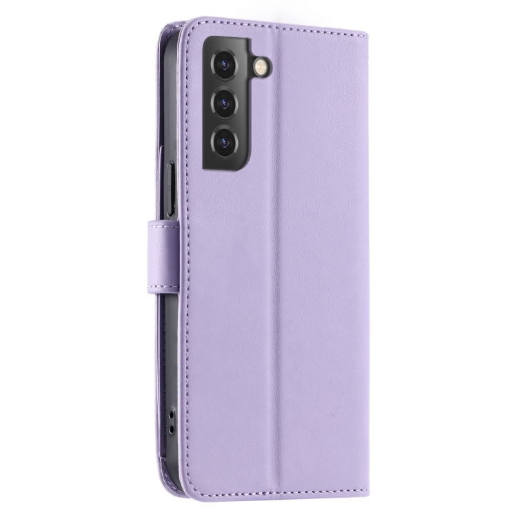 For Samsung Galaxy S21 5G Ring Buckle Rhombic Leather Phone Case(Purple) For Samsung Galaxy S21 5G Ring Buckle Rhombic Leather Phone Case(Purple)