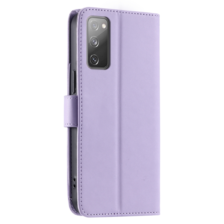 For Samsung Galaxy S20 FE Ring Buckle Rhombic Leather Phone Case(Purple) For Samsung Galaxy S20 FE Ring Buckle Rhombic Leather Phone Case(Purple)