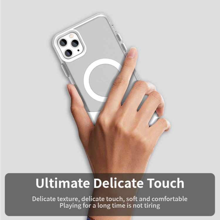 For iPhone 11 Pro Max Color Blocking Series MagSafe Magnetic PC Hybrid TPU Phone Case(White) For iPhone 11 Pro Max Color Blocking Series MagSafe Magnetic PC Hybrid TPU Phone Case(White)