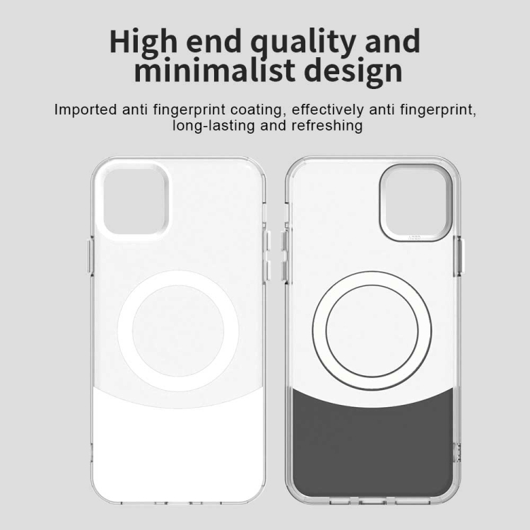 For iPhone 11 Pro Max Color Blocking Series MagSafe Magnetic PC Hybrid TPU Phone Case(White) For iPhone 11 Pro Max Color Blocking Series MagSafe Magnetic PC Hybrid TPU Phone Case(White)