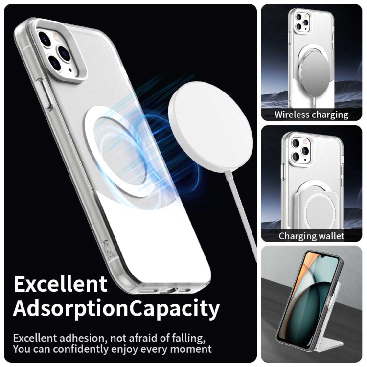 For iPhone 11 Pro Max Color Blocking Series MagSafe Magnetic PC Hybrid TPU Phone Case(White) For iPhone 11 Pro Max Color Blocking Series MagSafe Magnetic PC Hybrid TPU Phone Case(White)