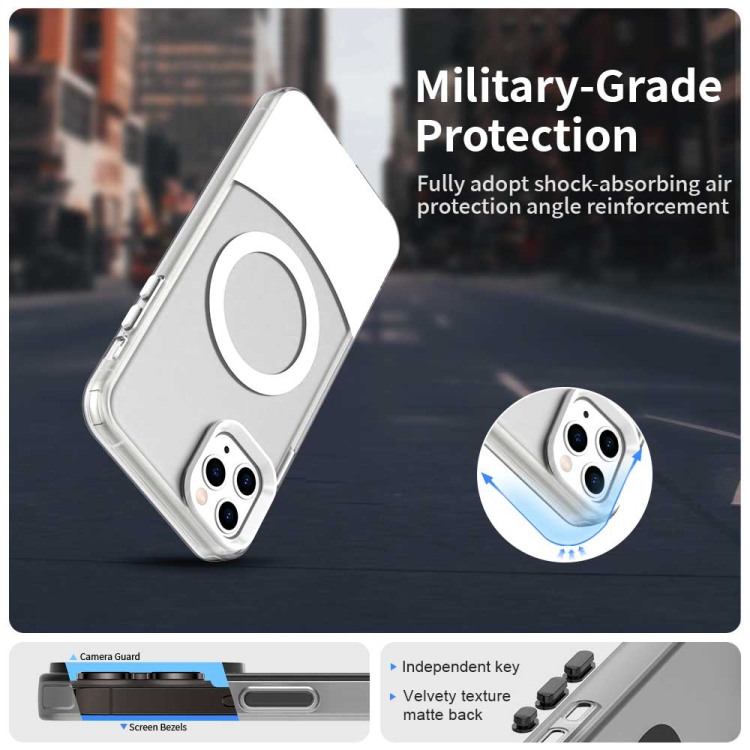 For iPhone 11 Pro Max Color Blocking Series MagSafe Magnetic PC Hybrid TPU Phone Case(White) For iPhone 11 Pro Max Color Blocking Series MagSafe Magnetic PC Hybrid TPU Phone Case(White)