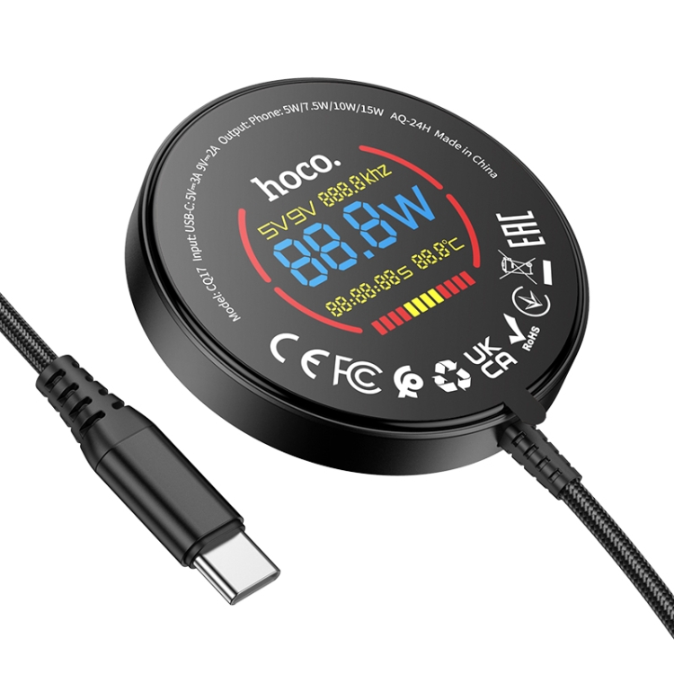 hoco CQ17 15W Ultra Colorful Display Magnetic Wireless Charger(Black) hoco CQ17 15W Ultra Colorful Display Magnetic Wireless Charger(Black)