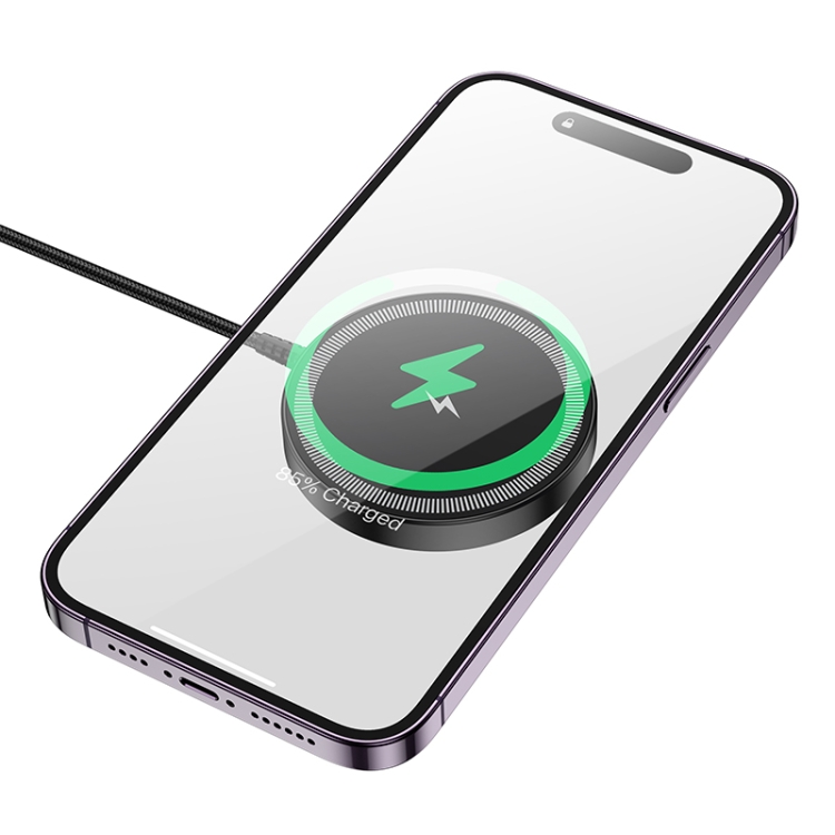hoco CQ17 15W Ultra Colorful Display Magnetic Wireless Charger(Black) hoco CQ17 15W Ultra Colorful Display Magnetic Wireless Charger(Black)