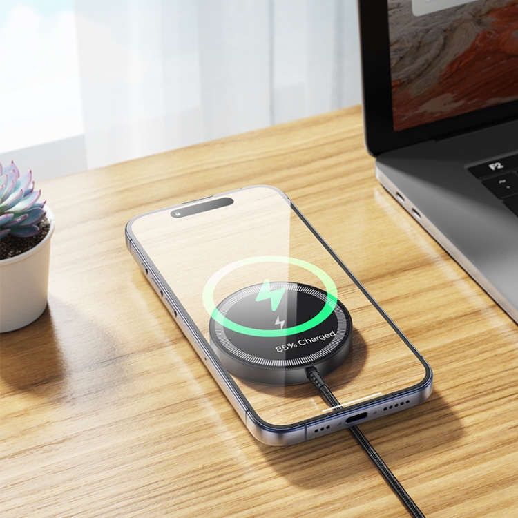 hoco CQ17 15W Ultra Colorful Display Magnetic Wireless Charger(Black) hoco CQ17 15W Ultra Colorful Display Magnetic Wireless Charger(Black)